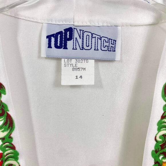 90s TOP NOTCH Vintage White Floral Shirt Jacket Blouse - Picture 3 of 10